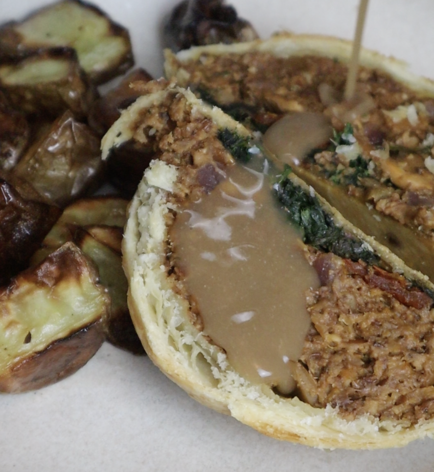 Vegan Wellington with Mushrooms Lentils and Spinach