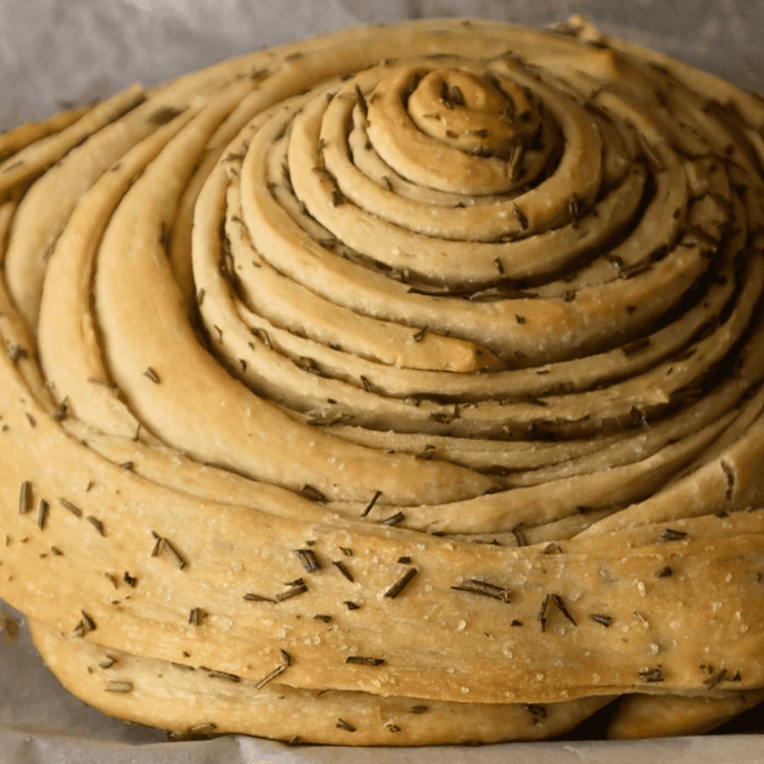 Pull Apart Pizza Dough Spiral - Olive Oil And Rosemary